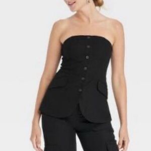 Universal Thread Black Textured Tube Top